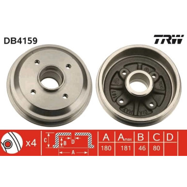 TRW Bremstrommel | DB4159