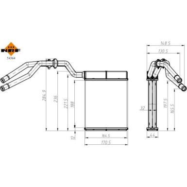 Wärmetauscher, Innenraumheizung EASY FIT 54364