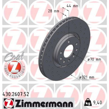 Bremsscheibe VA Sport OPEL Astra,Zafira 04 SPORT Z 430.2607.52 Bremsscheibe VA Sport OPEL Astra,Zafira 04 SPORT Z 430.2607.52