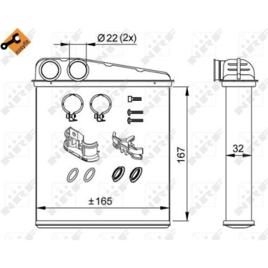 Wärmetauscher, Innenraumheizung EASY FIT 58211