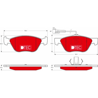 Bremsbelagsatz Fiat P. Bravo/Coupe/Marea/Multipla 95-10 Dtec Cotec | GDB1212DTE