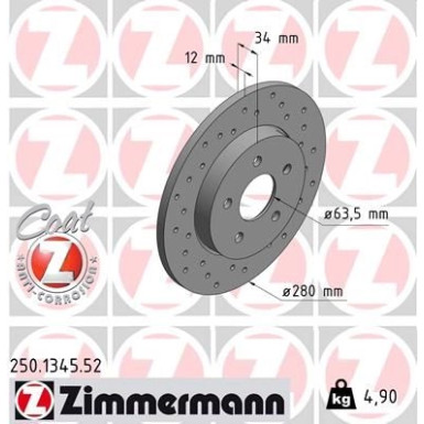 Bremsscheibe HA | FORD Mondeo 00-07 | 250.1345.52