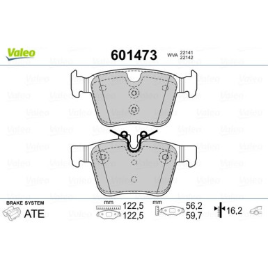 VALEO Bremsbeläge | 601473