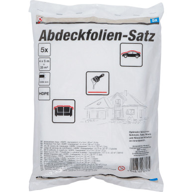 BGS Abdeckfolien-Satz HDPE transparent 4 x 5 m 20 m² 5-tlg BGS Do it yourself 71031