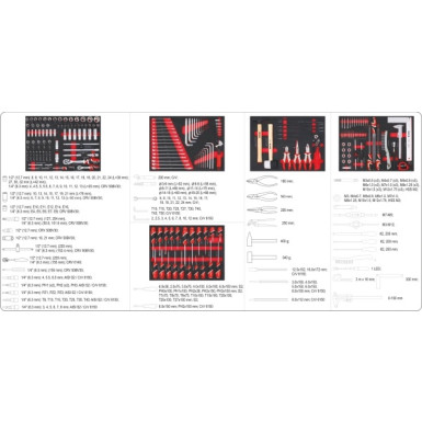YT-55290 Werkzeugwagen Mit Sortiment 211-Tlg.