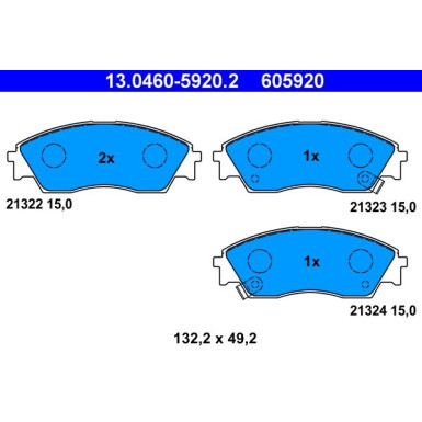 Bremsbelagsatz Honda P. Civic/Concerto/Crx 87-01 | 13.0460-5920.2