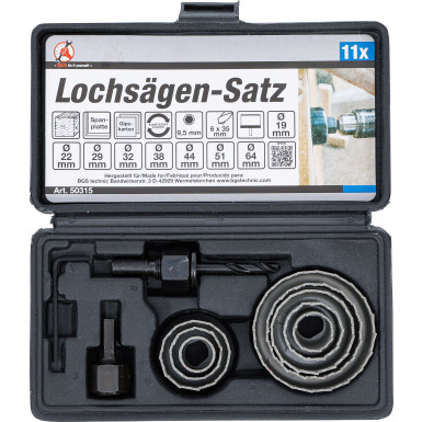 BGS Lochsägen-Satz Ø 19 - 64 mm Tiefe 24 mm 11-tlg BGS Do it yourself 50315