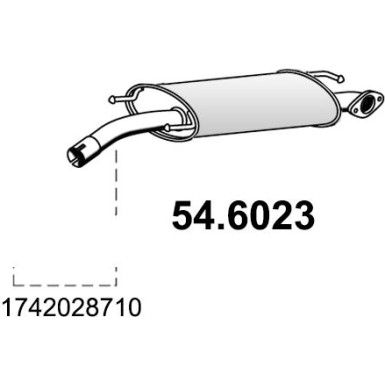 Mittelschalldämpfer | TOYOTA Rav 4 05 | 54.6023 Mittelschalldämpfer | TOYOTA Rav 4 05 | 54.6023