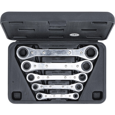 BGS Ratschen-Ringschlüssel-Satz, gerade, umschaltbar SW 6 x 8 - 19 x 22 mm 5-tlg BGS Do it yourself 1450