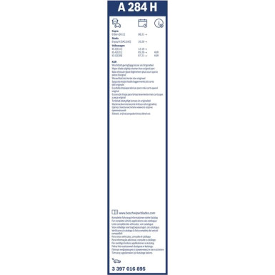 Scheibenwischer Aerotwin A284H BOSCH | Rear Aerotwin | CUPRA, SKODA, VW | 3397016895