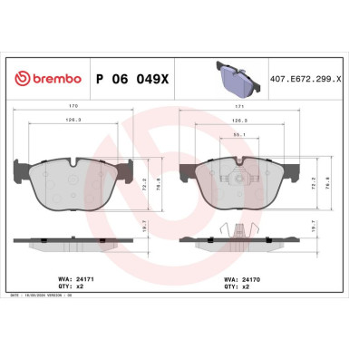BREMBO Bremsklötze VA BMW X4,X5,X6 07 XTRA LINE P 06 049X
