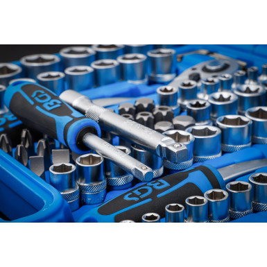 BGS Steckschlüssel-Satz Sechskant | Antrieb 6,3 mm (1/4"""") / 10 mm (3/8"""") / 12,5 mm (1/2"""") | Zollgrößen | 192-tlg | 2245