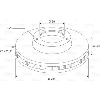 VALEO Bremsscheibe 186297