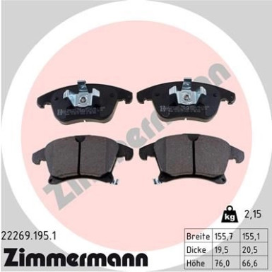ZIMMERMANN Bremsbeläge ZIMMERMANN Bremsbeläge
