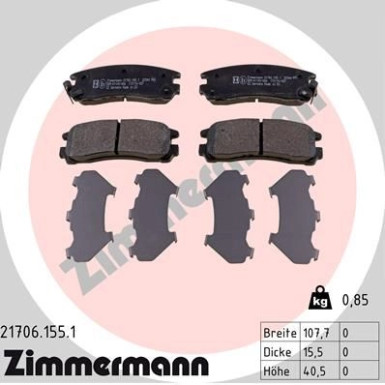 ZIMMERMANN Bremsbeläge | 21706.155.1