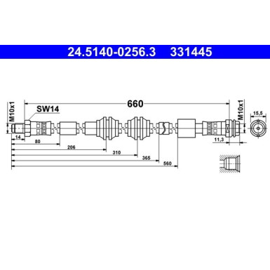 Bremsschlauch | 24.5140-0256.3 Bremsschlauch | 24.5140-0256.3