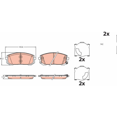 Bremsbelagsatz, Scheibenbremse | Diverse | GDB2492 Bremsbelagsatz, Scheibenbremse | Diverse | GDB2492