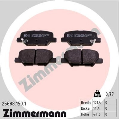 ZIMMERMANN Bremsbelagsatz, Scheibenbremse | 25688.150.1
