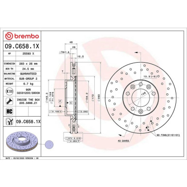 Bremsscheibe VA | CITROEN Berlingo, C4 18 | 09.C658.1X