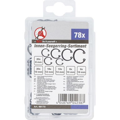 BGS Innen-Seegerring-Sortiment (Sprengringe) Ø 8 - 19 mm 78-tlg BGS Do it yourself 88170