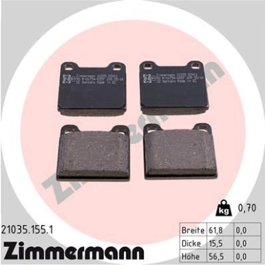 ZIMMERMANN Bremsbeläge ZIMMERMANN Bremsbeläge
