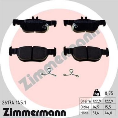 ZIMMERMANN Bremsbelagsatz, Scheibenbremse | 26174.145.1