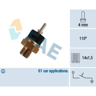 FAE Temperaturschalter, Kühlmittelwarnlampe | 35780