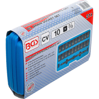 BGS Ölwannen-Spezial-Einsatz-Satz | Antrieb Innenvierkant 10 mm (3/8"""") | 21-tlg | 1014