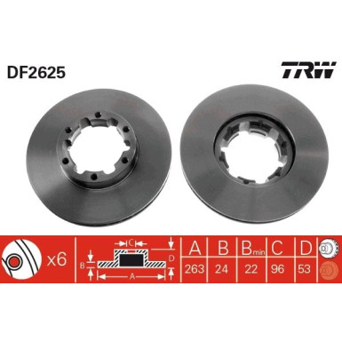 85 481 057 Bremsscheibe VA | NISSAN Cabstar,Trade 98 | DF2625