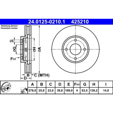 Bremsscheibe Ford P. Ecosport 1.0-1.5 13 | 24.0125-0210.1