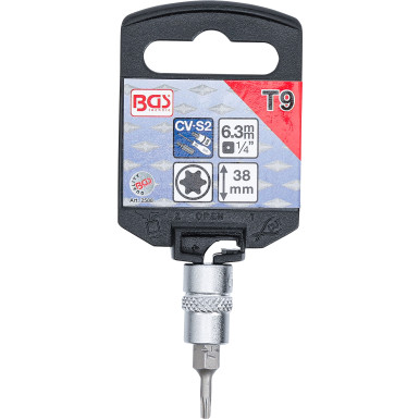 BGS Bit-Einsatz | Antrieb Innenvierkant 6,3 mm (1/4"""") | T-Profil (für Torx) T9 | 2588