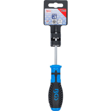 BGS Schraubendreher | T-Profil (für Torx) mit Bohrung T20 | Klingenlänge 80 mm | 7849-T20