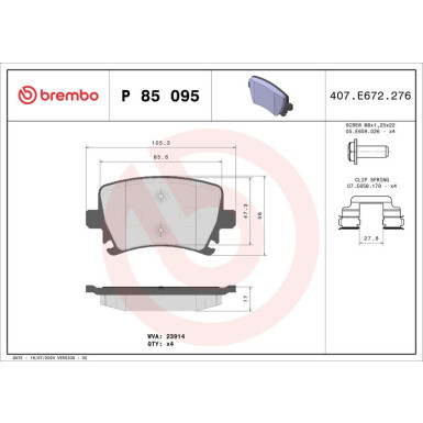 BREMBO Bremsklötze Xtra HA AUDI SEAT SKODA VW 03-17 XTRA LINE P 85 095X BREMBO Bremsklötze Xtra HA AUDI SEAT SKODA VW 03-17 XTRA LINE P 85 095X