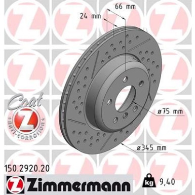 ZIMMERMANN Bremsscheibe 150.2920.20 Coat Z