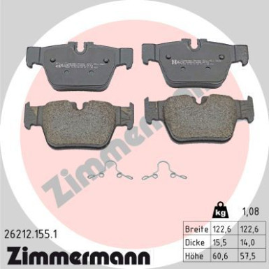 ZIMMERMANN Bremsbelagsatz, Scheibenbremse | 26212.155.1