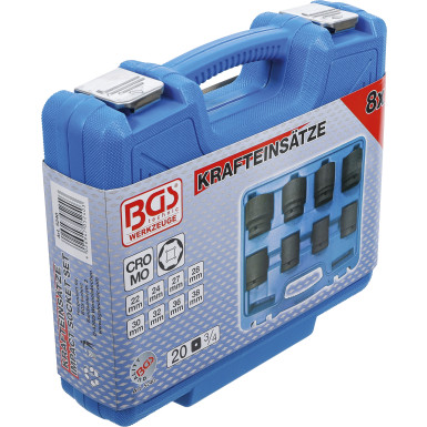 BGS Kraft-Steckschlüssel-Einsatz-Satz | Antrieb Innenvierkant 20 mm (3/4"""") | SW 22 - 38 mm | 8-tlg | 5240