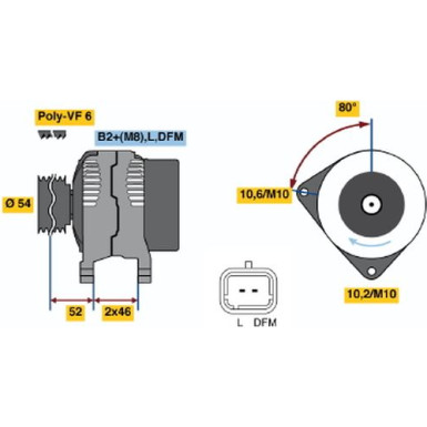 Lichtmaschine | CITROEN,PEUGEOT,FIAT,LANCIA | 0 986 046 240
