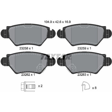 Bremsbelagsatz Opel T. Astra G | 2325803