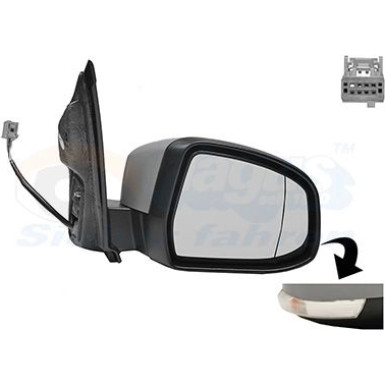 Außenspiegel Ford Focus asph grud. mit Blinkl. OE 1610043 HAGUS 1866808