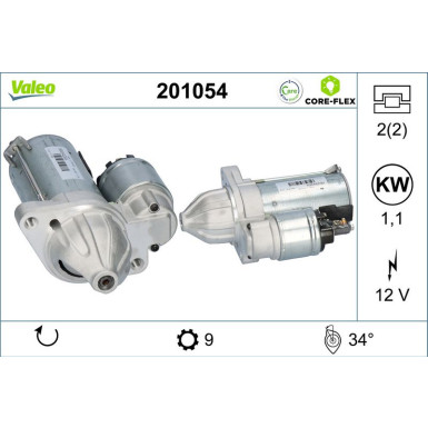 VALEO Anlasser 201054 VALEO CORE-FLEX