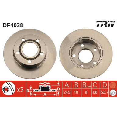 TRW Bremsscheibe | DF4038