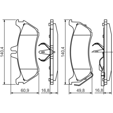 Bremsklötze | MERCEDES M-Klasse | 0 986 424 708 Bremsklötze | MERCEDES M-Klasse | 0 986 424 708