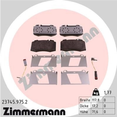 ZIMMERMANN Bremsbeläge 23745.975.2