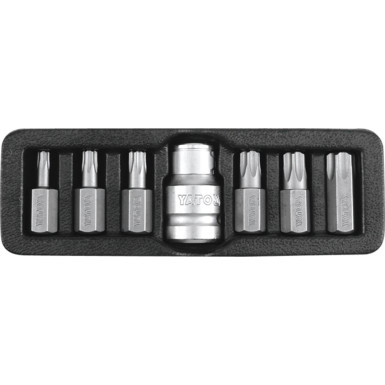 Bitsatz Torx Security T25-T55 7Tlg. Metallkasten | YT-0416