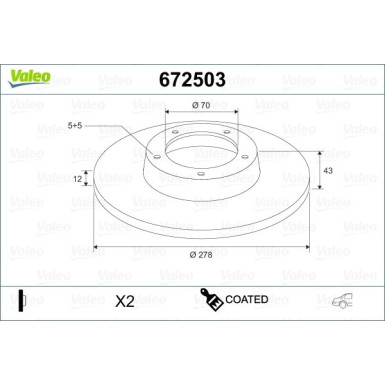VALEO Bremsscheibe | 672503
