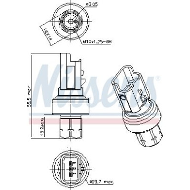 NISSENS Druckschalter, Klimaanlage 301104 FIRST FIT