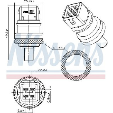 NISSENS Sensor, Kühlmitteltemperatur 207090