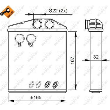 Wärmetauscher, Innenraumheizung EASY FIT 54208