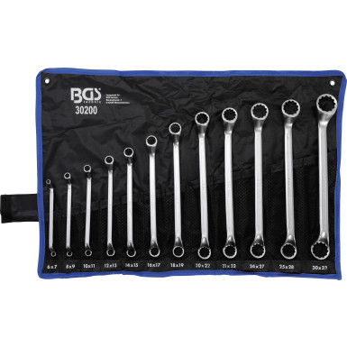 BGS Doppel-Ringschlüssel-Satz | tief gekröpft | SW 6 - 32 mm | 12-tlg | 30200