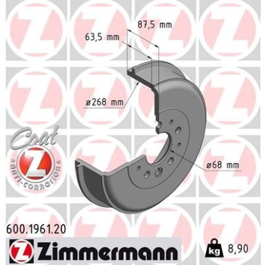 ZIMMERMANN Bremstrommel